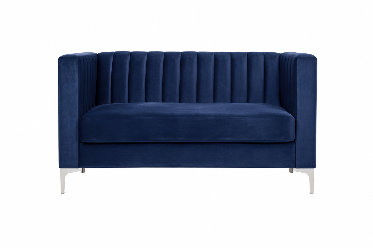 Navy Velvet Love Seat