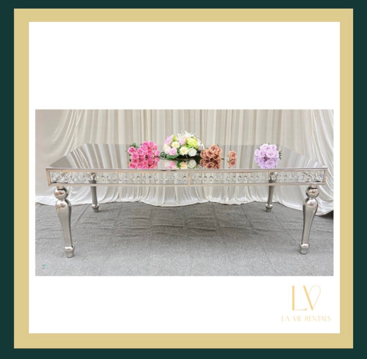 Silver Mirrored Table
